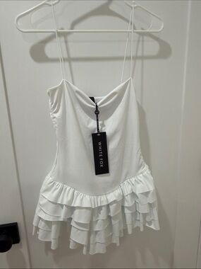White Fox Boutique White Ruffle Mini Dress